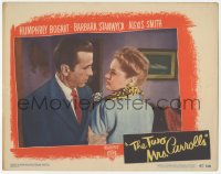 2p1451 TWO MRS. CARROLLS LC #3 1947 wonderful close up of Humphrey Bogart grabbing Alexis Smith!