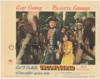 2p1454 UNCONQUERED LC #8 1947 Gary Cooper & Paulette Goddard by Native Americans, Cecil B. DeMille!