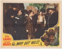 2p1461 WAY OUT WEST LC #4 R1947 Stan Laurel & Oliver Hardy are out of place out West, comedy classic!