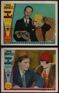 2p1559 WHAT A NIGHT 2 LCs 1928 Austin showing newspaper headline to Bebe Daniels and cool close-up!