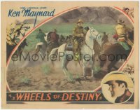2p1465 WHEELS OF DESTINY LC 1934 Ken Maynard riding Tarzan with cowboys on horses on the prairie!