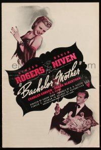 2p0129 BACHELOR MOTHER pressbook 1939 David Niven thinks the baby Ginger Rogers found is hers, rare!