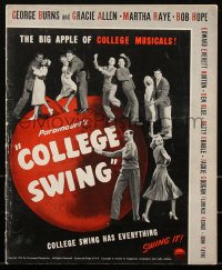 2p0143 COLLEGE SWING pressbook 1938 George Burns & Gracie Allen, Martha Raye, Bob Hope, ultra rare!