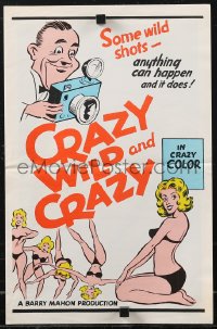 2p1063 CRAZY WILD & CRAZY pressbook 1965 Barry Mahon, anything can happen, sexy & rare!