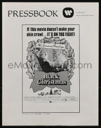 2p0219 SILENT NIGHT EVIL NIGHT pressbook 1975 with original Black Christmas title, includes herald!