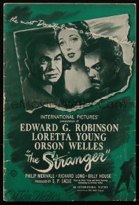 2p0227 STRANGER pressbook 1946 Orson Welles, Edward G. Robinson & Loretta Young, ultra rare!