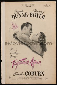 2p0234 TOGETHER AGAIN pressbook 1944 pretty Irene Dunne, Charles Boyer, Charles Coburn, ultra rare!