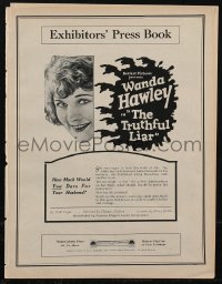 2p1086 TRUTHFUL LIAR pressbook 1922 Hawley, powerful drama of modern youth's follies & courage, rare!