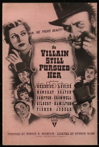 2p0238 VILLAIN STILL PURSUED HER pressbook 1940 Buster Keaton, Hugh Herbert, Anita Louise, rare!
