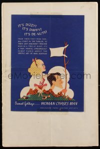 2p0247 WOMAN CHASES MAN pressbook 1937 Kapralik art of Miriam Hopkins & Joel McCrea, ultra rare!