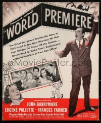 2p0248 WORLD PREMIERE pressbook 1941 wacky John Barrymore, beautiful Frances Farmer, ultra rare!