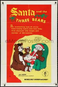 2p0954 SANTA & THE THREE BEARS 1sh 1970 Christmas cartoon, cute Holiday artwork!