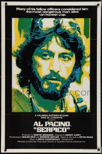 2p0961 SERPICO int'l 1sh 1974 great image of undercover cop Al Pacino, Sidney Lumet crime classic!