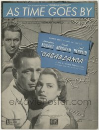 2p0487 CASABLANCA sheet music 1942 Humphrey Bogart, Ingrid Bergman, classic As Time Goes By!