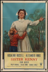 2p0968 SISTER KENNY style B 1sh 1946 James Montgomery Flagg art of nurse Rosalind Russell and child!