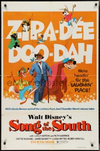 2p0969 SONG OF THE SOUTH 1sh R1973 Walt Disney, Uncle Remus, Br'er Rabbit & Br'er Bear!
