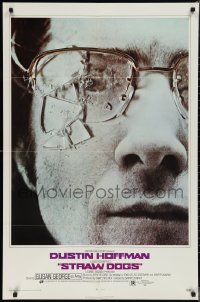 2p0984 STRAW DOGS 1sh 1972 directed by Sam Peckinpah, c/u of Dustin Hoffman w/broken glasses!