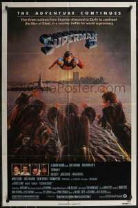 2p0988 SUPERMAN II NSS style 1sh 1981 Christopher Reeve, Terence Stamp, great image of villains!