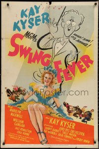 2p0992 SWING FEVER 1sh 1944 Al Hirschfeld art of Kay Kyser, sexy Marilyn Maxwell!