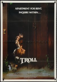 2p1008 TROLL 1sh 1985 wacky image of monster hiding behind door, produced by Albert Band!