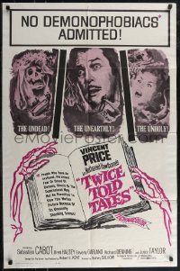 2p1009 TWICE TOLD TALES 1sh 1963 Vincent Price, Nathaniel Hawthorne, a trio of unholy horror!