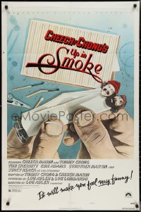 2p1017 UP IN SMOKE style B 1sh 1978 Cheech & Chong, it will make you feel funny, revised tagline!