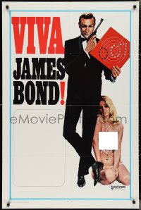 2p1028 VIVA JAMES BOND int'l 1sh 1970 artwork of Sean Connery & sexy blonde in see-through outfit!