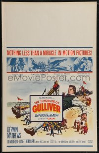 2p0011 3 WORLDS OF GULLIVER WC 1960 Ray Harryhausen fantasy classic, art of giant Kerwin Mathews!