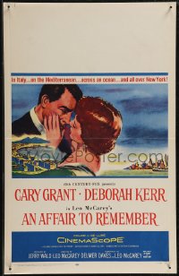 2p0014 AFFAIR TO REMEMBER WC 1957 romantic c/u art of Cary Grant about to kiss Deborah Kerr!