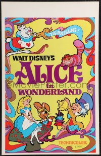 2p0015 ALICE IN WONDERLAND WC R1974 Walt Disney, Lewis Carroll classic, cool psychedelic art!