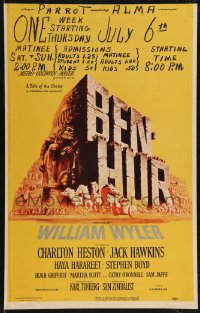 2p0019 BEN-HUR WC 1960 Charlton Heston, William Wyler classic epic, Smith chariot & title art!
