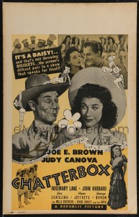 2p0032 CHATTERBOX WC 1943 wonderful image of cowboy Joe E. Brown & cowgirl Judy Canova!