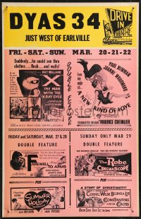 2p0041 DYAS 34 local theater WC March 1963 X The Man with X-Ray Eyes, New Kind of Love, The Robe