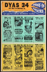 2p0042 DYAS 34 local theater WC July-August 1963 Reptilicus, John Wayne in Hatari & much more!