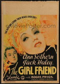 2p0050 GIRL FRIEND WC 1935 great art of sexy Ann Sothern, Jack Haley & Roger Pryor, ultra rare!