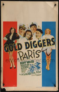 2p0051 GOLD DIGGERS IN PARIS WC 1938 art of sexy half-dressed dancers Rosemary Lane & Gloria Dixon!