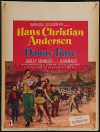 2p0057 HANS CHRISTIAN ANDERSEN WC 1953 art of Danny Kaye playing invisible flute w/story characters