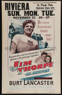 2p0062 JIM THORPE ALL AMERICAN WC 1951 Burt Lancaster as greatest athlete of all time!