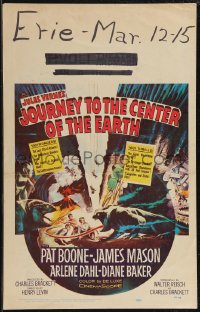 2p0064 JOURNEY TO THE CENTER OF THE EARTH WC 1959 Jules Verne, great sci-fi monster artwork!