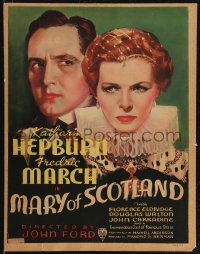 2p0072 MARY OF SCOTLAND WC 1936 art of Katharine Hepburn & Fredric March, directed by John Ford!