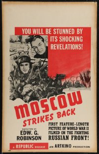2p0077 MOSCOW STRIKES BACK WC 1942 WWII documentary made when Russia was our ally, Edward G Robinson
