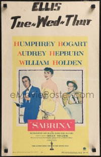 2p0099 SABRINA WC 1954 Audrey Hepburn between Humphrey Bogart & William Holden, Billy Wilder!
