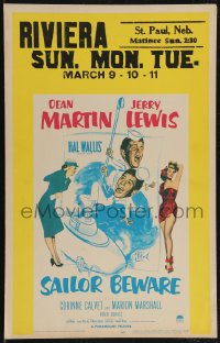 2p0101 SAILOR BEWARE WC 1952 Dean Martin & Jerry Lewis, sexy Corinne Calvet & Marion Marshall!