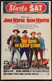 2p0107 SONS OF KATIE ELDER WC 1965 line up of John Wayne, Dean Martin & more + Martha Hyer!