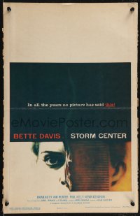 2p0112 STORM CENTER WC 1956 incredible different close up art of Bette Davis by Saul Bass!