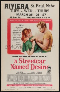 2p0113 STREETCAR NAMED DESIRE WC 1951 art of Marlon Brando & Vivien Leigh, Elia Kazan classic!