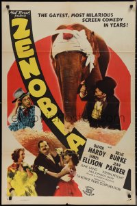 2p1047 ZENOBIA 1sh R1946 Harry Langdon, Oliver Hardy, Billie Burke & Brady with elephant, rare!