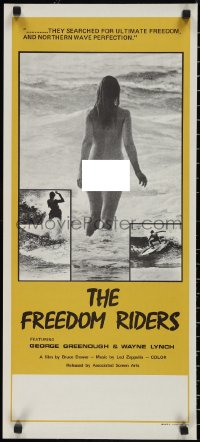 2r0007 FREEDOM RIDERS Aust daybill 1972 completely naked Aussie surfer girl, yellow border design!