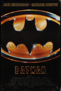 2r0846 BATMAN 1sh 1989 directed by Tim Burton, cool image of Bat logo, new credit design!