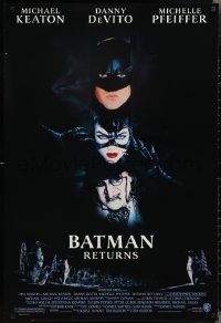 2r0849 BATMAN RETURNS 1sh 1992 Michael Keaton, Danny DeVito, Michelle Pfeiffer, Tim Burton!